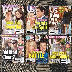 Vintage Y2K Lot of 6 US Weekly Magazines 2005 Celebrity Gossip Fashion